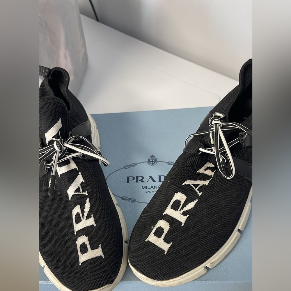 Prada Logo Knit Sneakers
